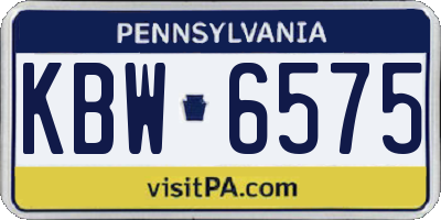 PA license plate KBW6575
