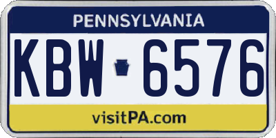 PA license plate KBW6576