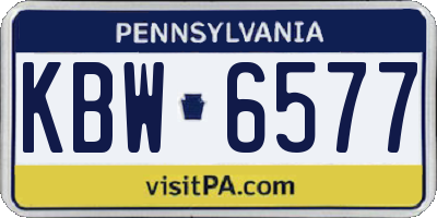 PA license plate KBW6577