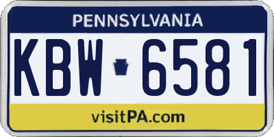PA license plate KBW6581