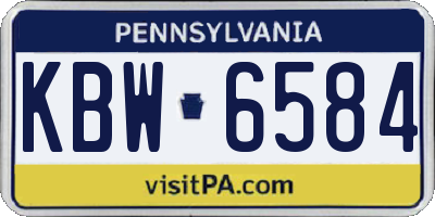 PA license plate KBW6584
