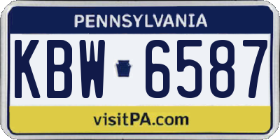 PA license plate KBW6587
