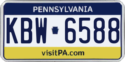 PA license plate KBW6588