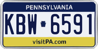 PA license plate KBW6591