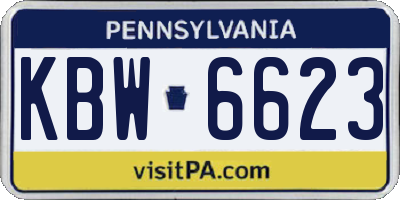 PA license plate KBW6623