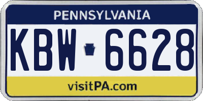 PA license plate KBW6628