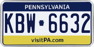 PA license plate KBW6632