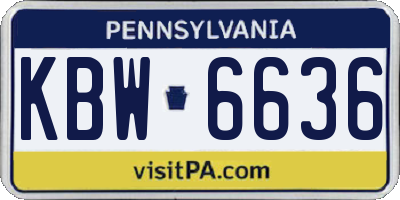 PA license plate KBW6636