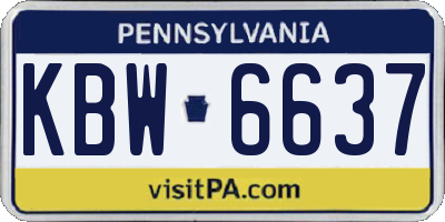PA license plate KBW6637