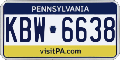 PA license plate KBW6638