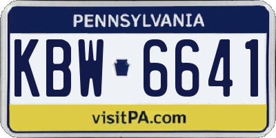 PA license plate KBW6641