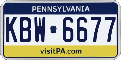 PA license plate KBW6677