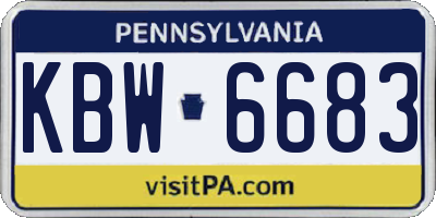 PA license plate KBW6683