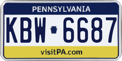 PA license plate KBW6687