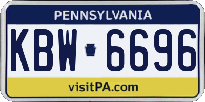 PA license plate KBW6696