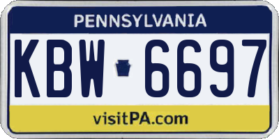 PA license plate KBW6697
