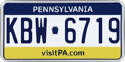 PA license plate KBW6719