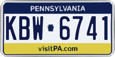 PA license plate KBW6741