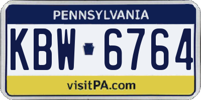 PA license plate KBW6764