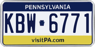 PA license plate KBW6771