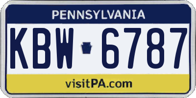 PA license plate KBW6787