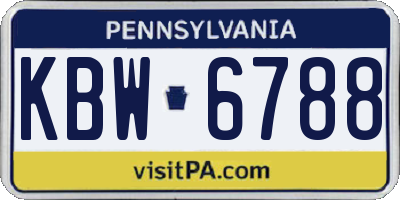 PA license plate KBW6788