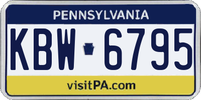 PA license plate KBW6795