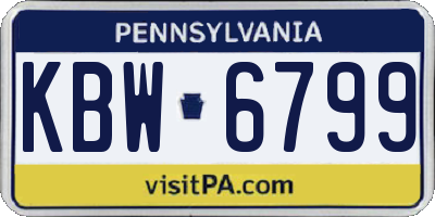PA license plate KBW6799