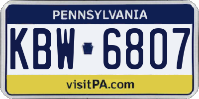 PA license plate KBW6807