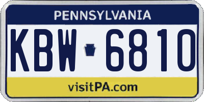PA license plate KBW6810