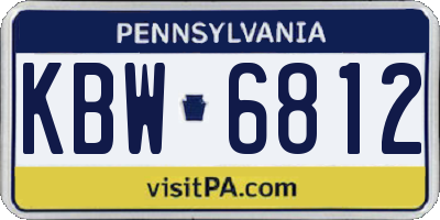 PA license plate KBW6812