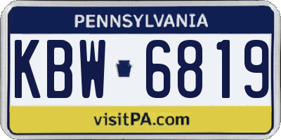 PA license plate KBW6819