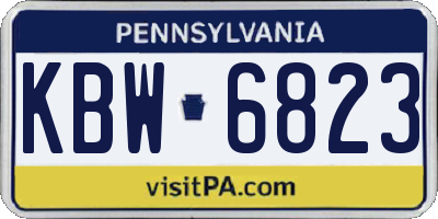 PA license plate KBW6823