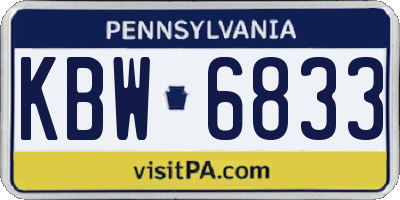 PA license plate KBW6833