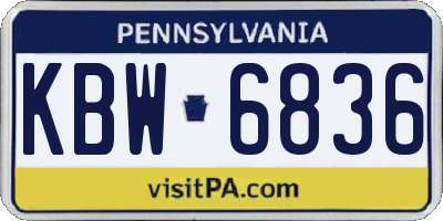 PA license plate KBW6836