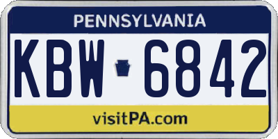 PA license plate KBW6842