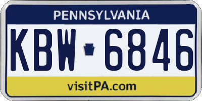PA license plate KBW6846