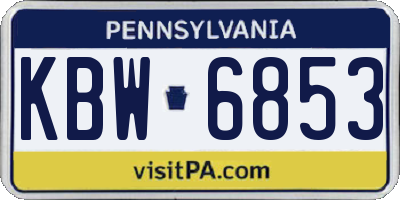 PA license plate KBW6853