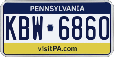 PA license plate KBW6860