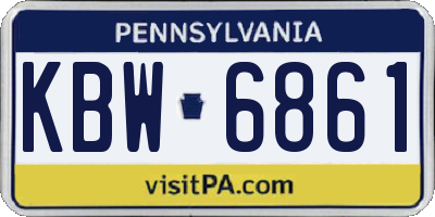 PA license plate KBW6861