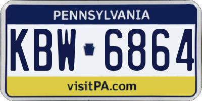 PA license plate KBW6864