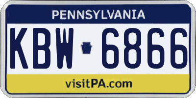 PA license plate KBW6866