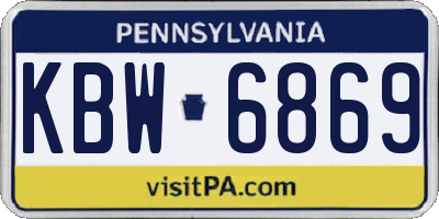 PA license plate KBW6869