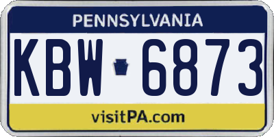 PA license plate KBW6873