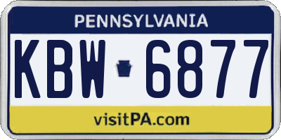 PA license plate KBW6877