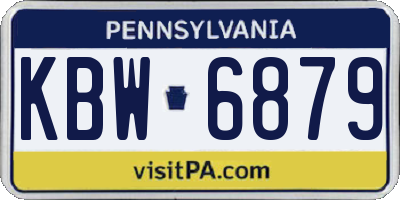 PA license plate KBW6879