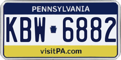 PA license plate KBW6882
