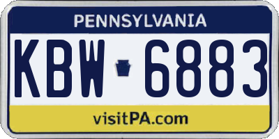 PA license plate KBW6883