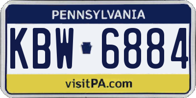 PA license plate KBW6884