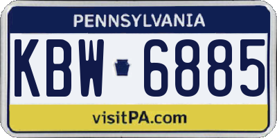 PA license plate KBW6885